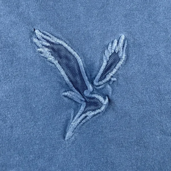 American Eagle Long Sleeve T-Shirt Women Medium Blue Super Soft Logo Graphic - Picture 3 of 7